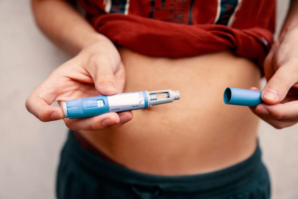 Man with GLP-1 weight loss injection medication